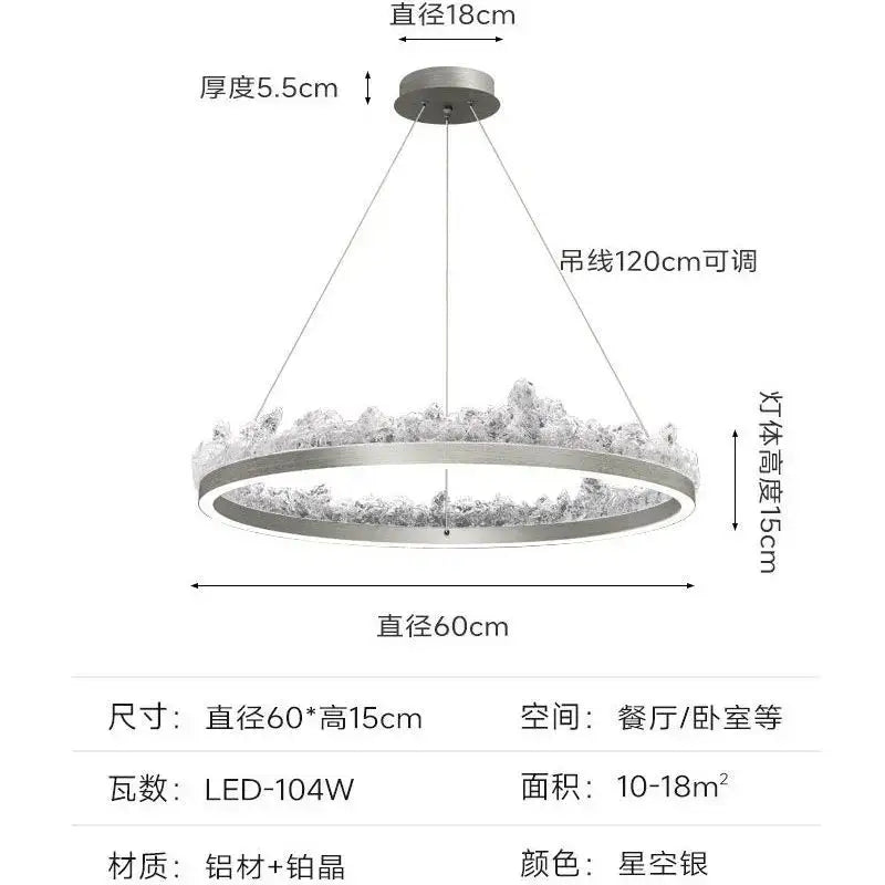 Modern silver frosted glass pendant light kitchen island design