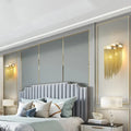DecorBites™ Modern Aluminum Tassel Wall Sconce with 3 Lighting Options in Silver/Gold for Bedside