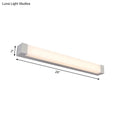 DecorBites™ Rectangle Bathroom Wall Mount Light Aluminum LED Nordic Vanity Lamp with Acrylic Shade in White, Warm/White Light (18"/22" W)