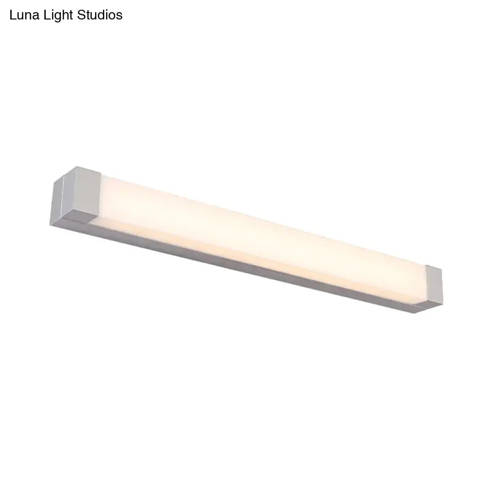 DecorBites™ Rectangle Bathroom Wall Mount Light Aluminum LED Nordic Vanity Lamp with Acrylic Shade in White, Warm/White Light (18"/22" W)
