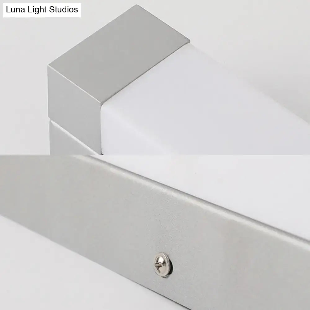DecorBites™ Rectangle Bathroom Wall Mount Light Aluminum LED Nordic Vanity Lamp with Acrylic Shade in White, Warm/White Light (18"/22" W)