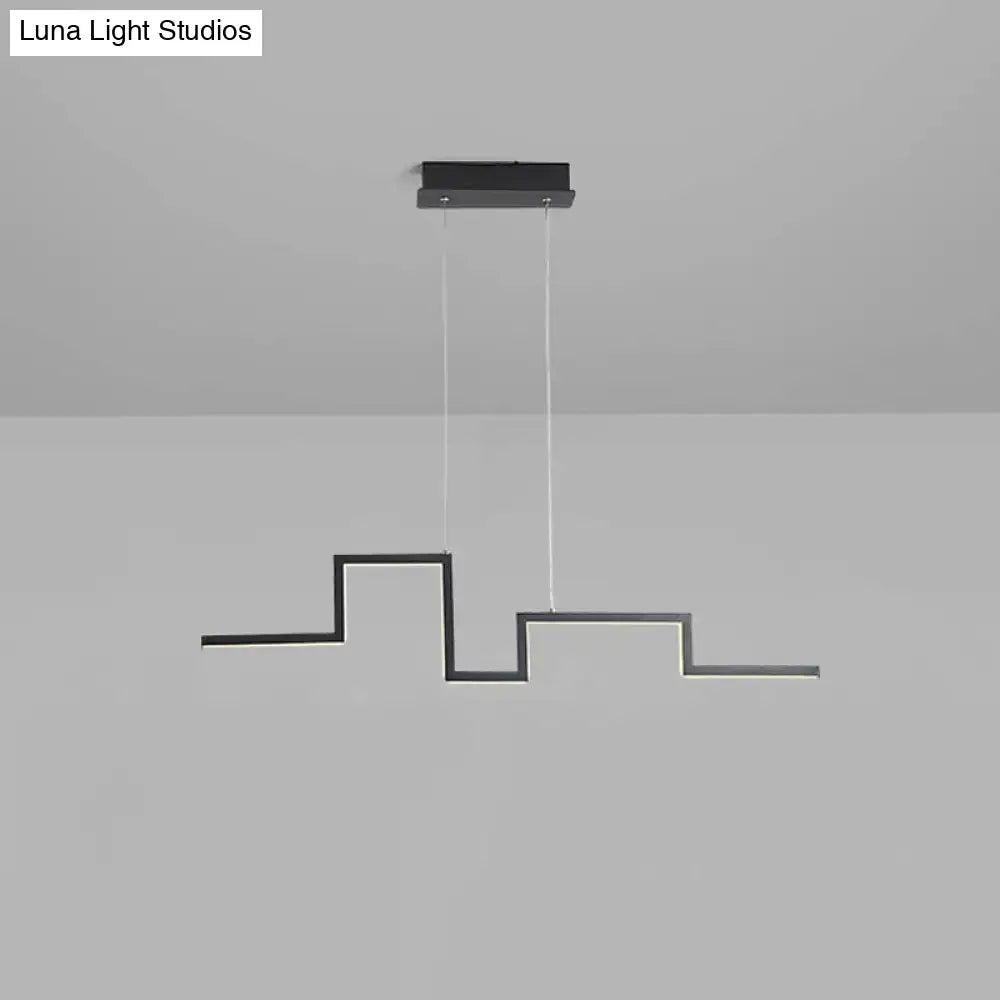 Modern silver linear kitchen island led pendant light