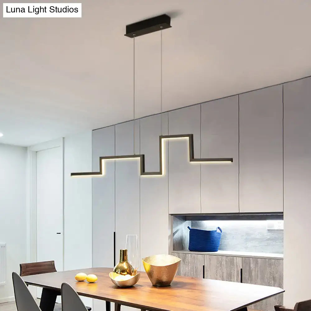 Modern silver linear kitchen island led pendant light