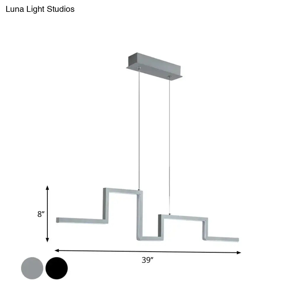 Modern silver linear kitchen island led pendant light
