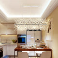 DecorBites™ Modern Silver Metal Linear Island Light with 12 Lights - Elegant Dining Room Lamp
