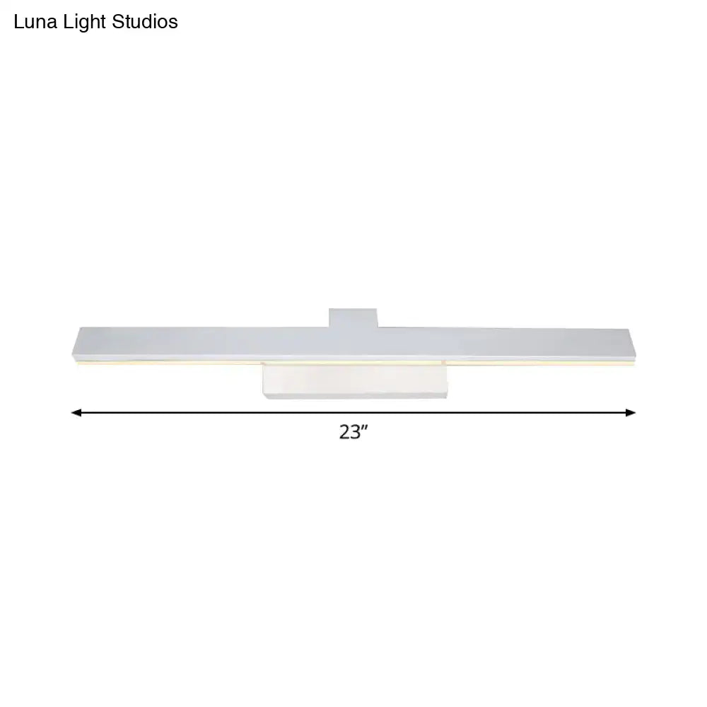 Modern silver minimalist led vanity lighting fixture for bathroom