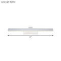 Modern silver minimalist led vanity lighting fixture for bathroom
