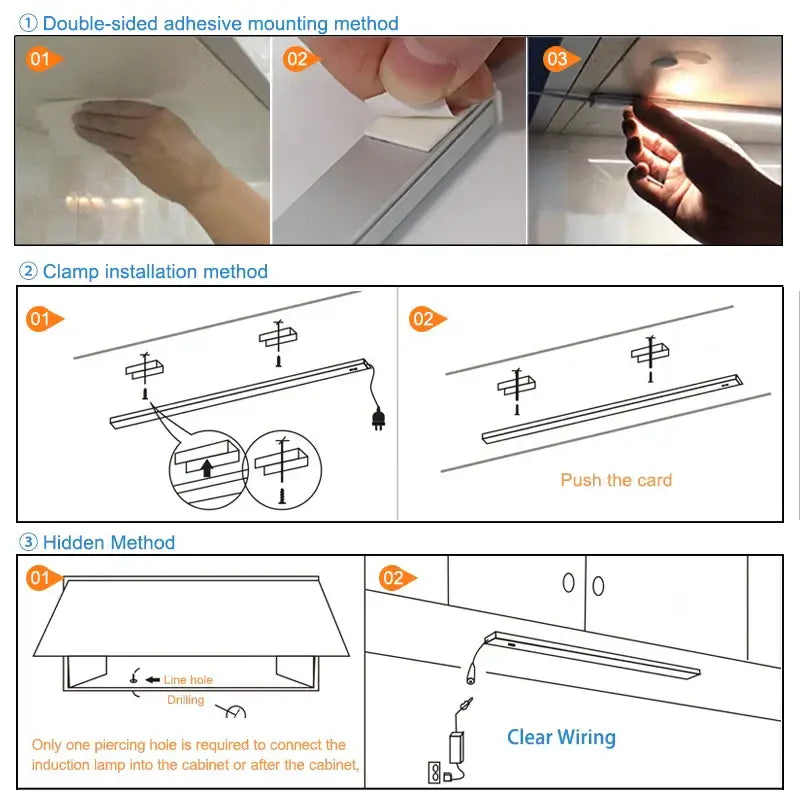 DecorBites™ LED Under Cabinet Light Hand Sweep Switch Sensor Lamp Night Lights