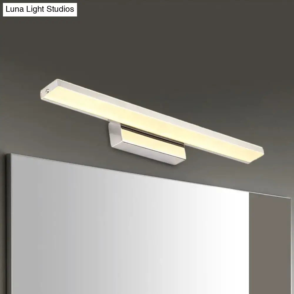 Modern silver slim led wall sconce bathroom light with warm white