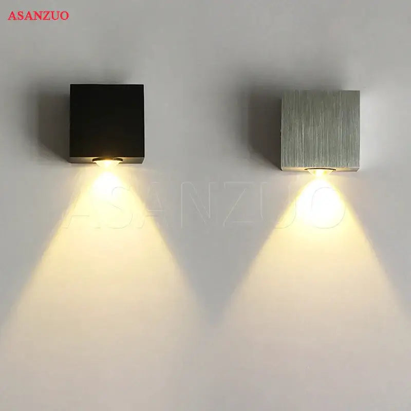 Modern silver square wall lamp – living room solar led light