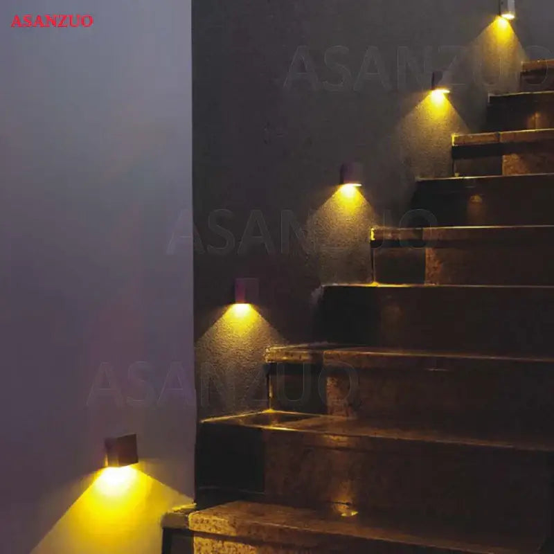 Modern silver square wall lamp – living room solar led light