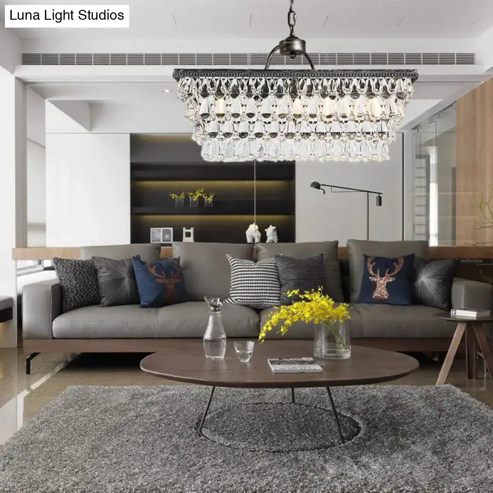 Modern silver teardrop crystal ceiling light for living room 220v-240v