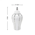 DecorBites™ Silver Striped Porcelain Ginger Pot Vase.