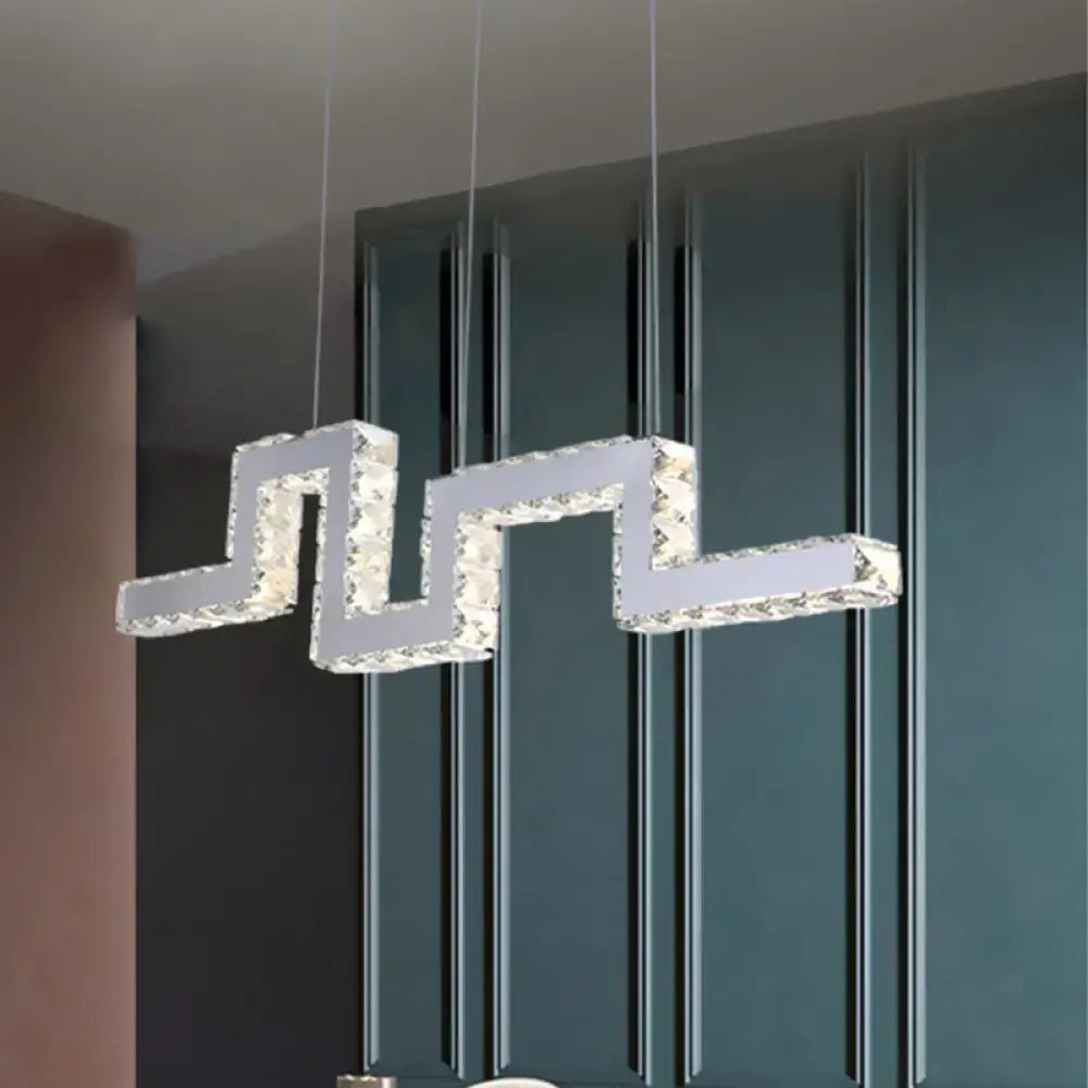 DecorBites™ Minimalist Crystal-Encrusted LED Island Lamp Pendant - Stainless Steel