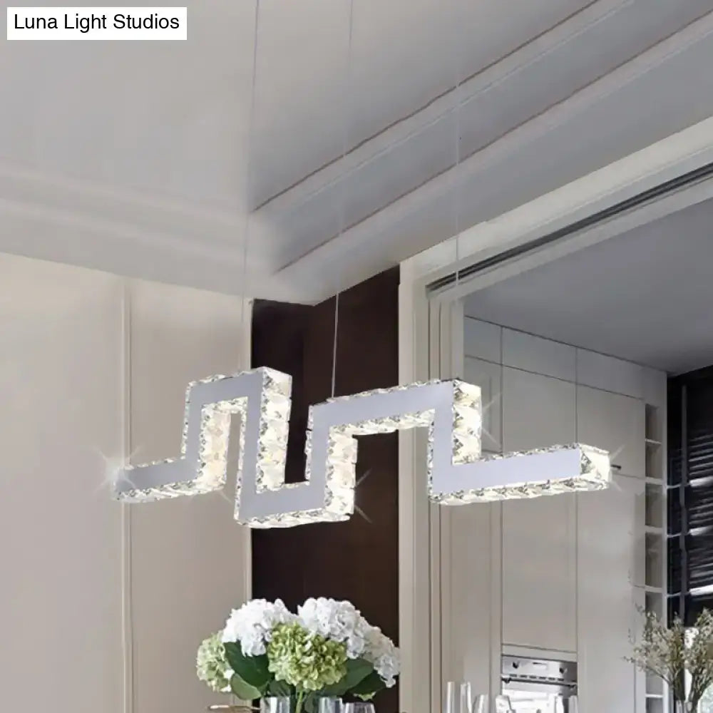 DecorBites™ Minimalist Crystal-Encrusted LED Island Lamp Pendant - Stainless Steel