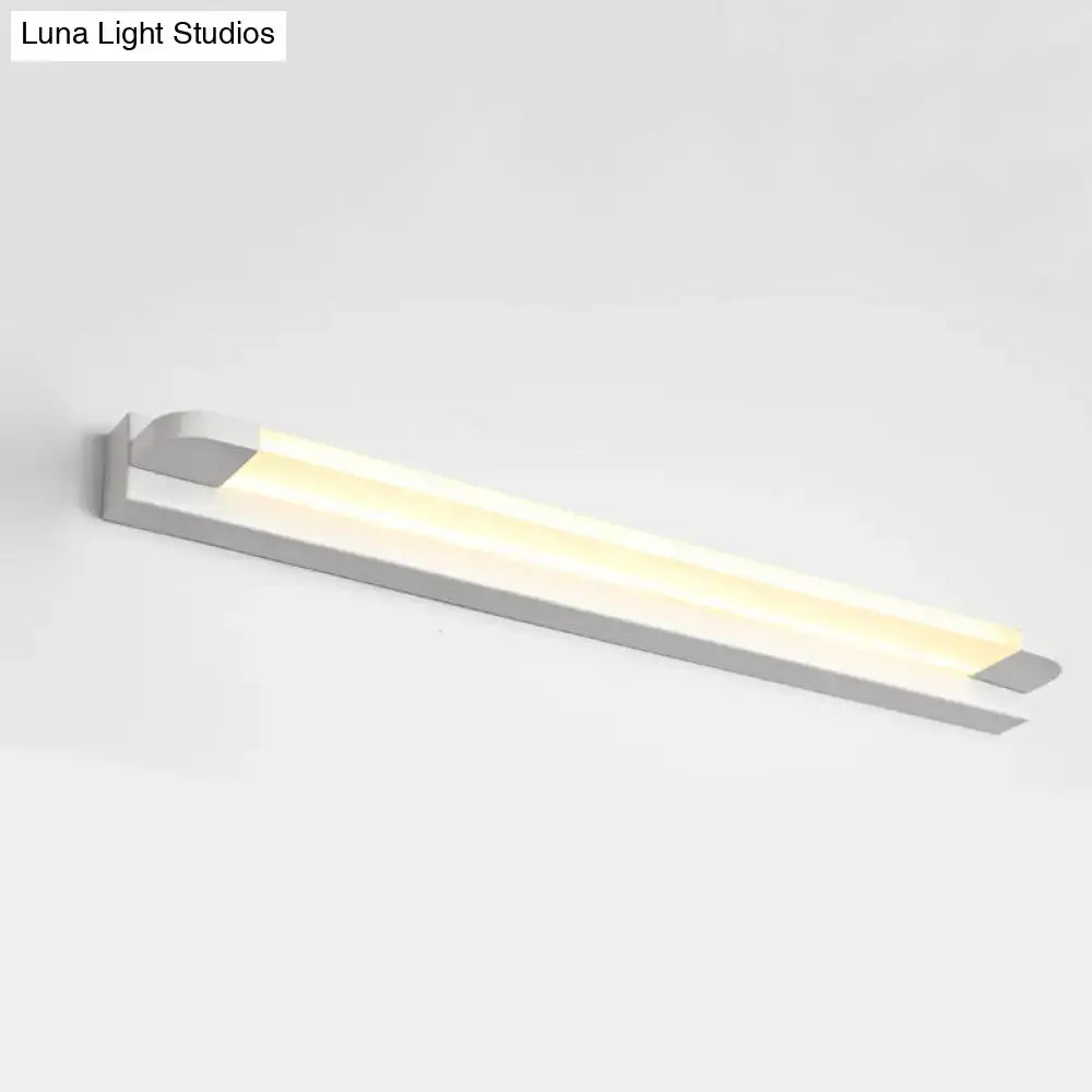 Modern slim led bathroom vanity light in black & white warm white