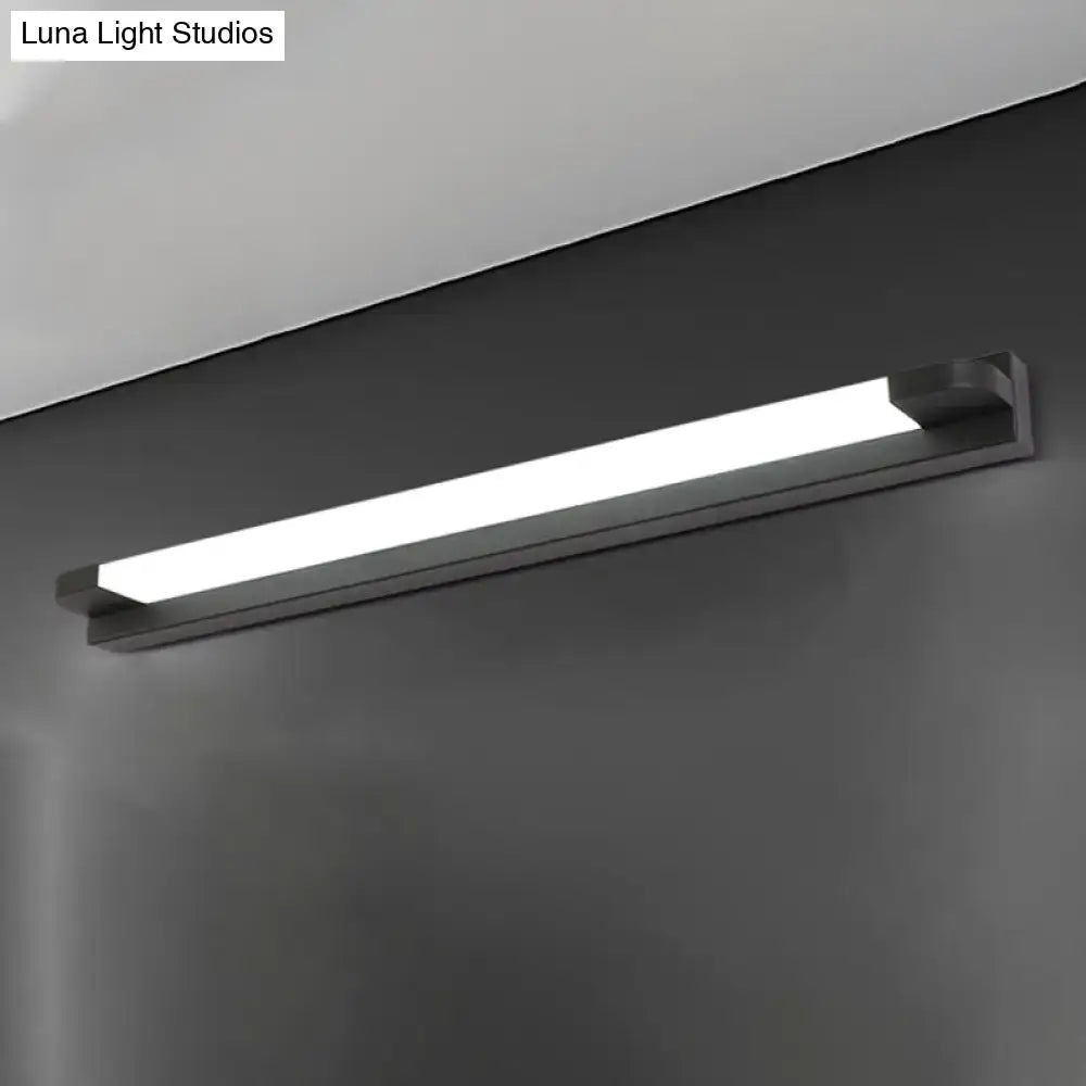 Modern slim led bathroom vanity light in black & white warm white