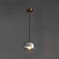 Modern smoked glass ball pendant lights kitchen & dining room triple set