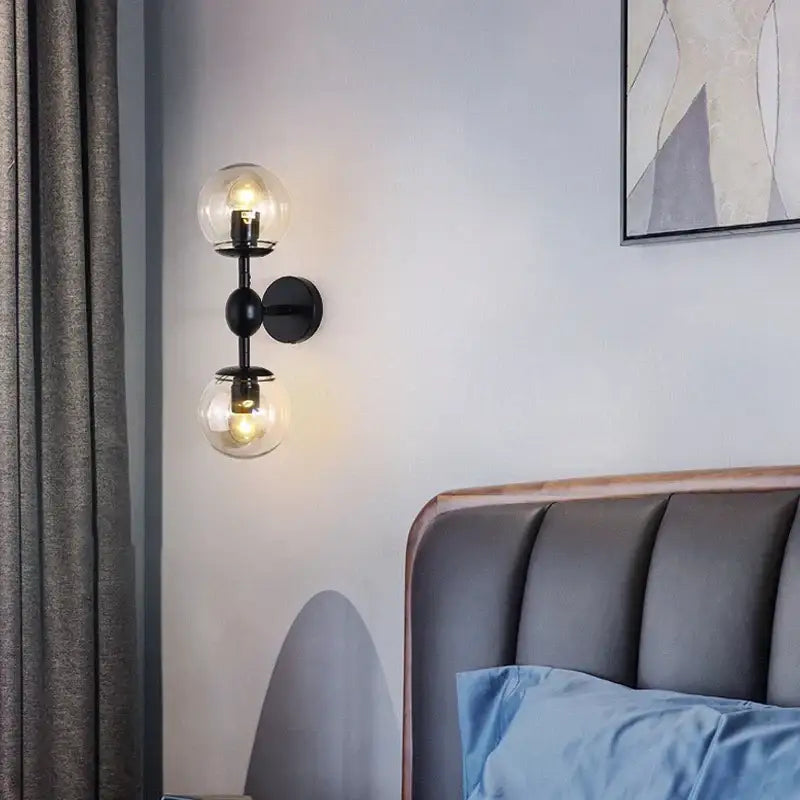 DecorBites™ Glass Beans Wall Lamp Sconces LED Light Fixture for Home Deco Bedroom Hallway