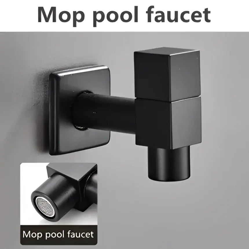 DecorBites™ Black Wall Mount Washing Machine Tap - Garden Outdoor Bathroom Water Faucet