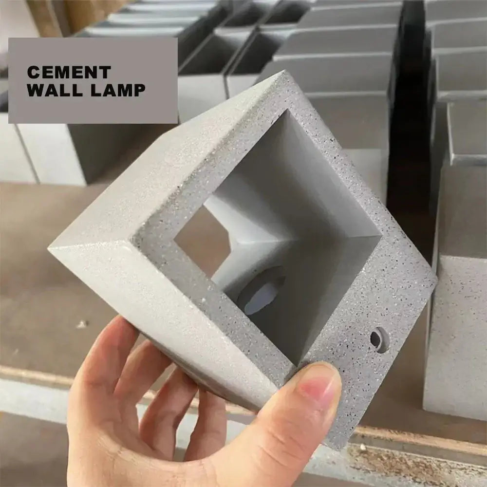 Modern square gray cement wall lamp kitchen concrete sconce
