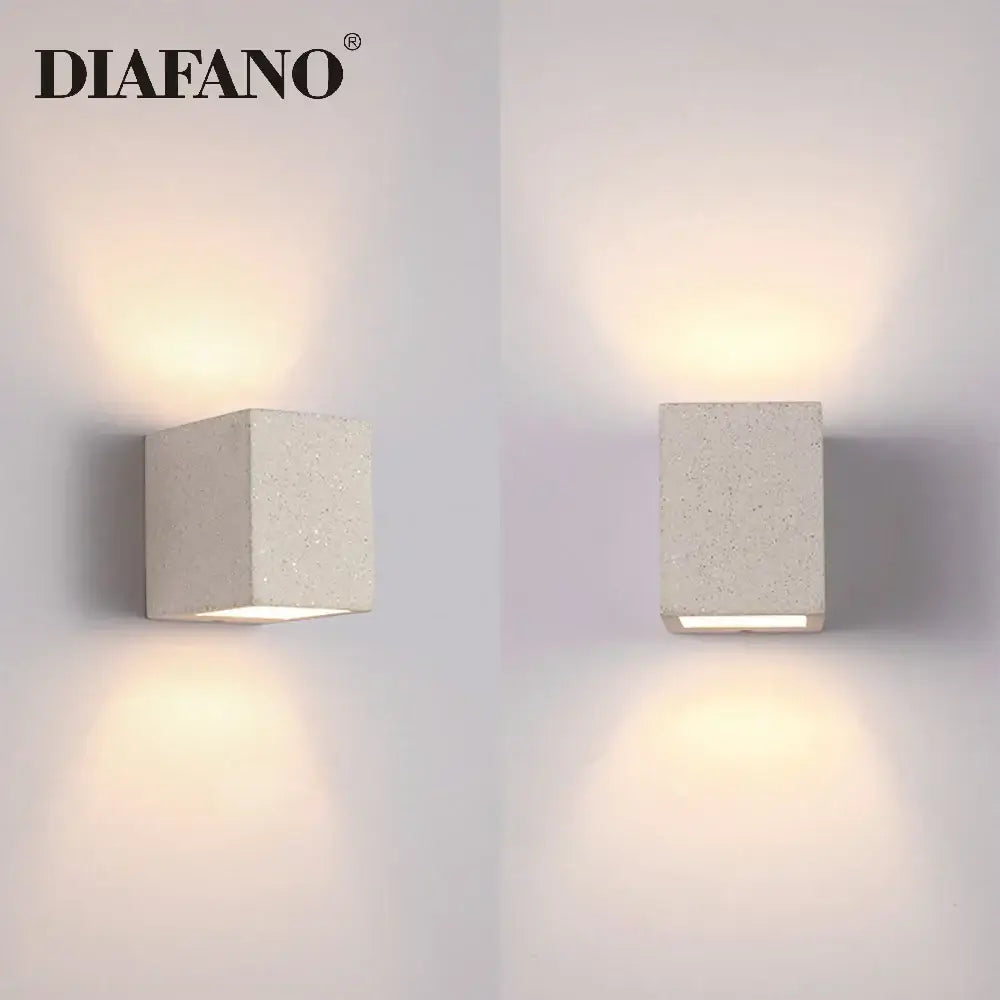 Modern square gray cement wall lamp kitchen concrete sconce