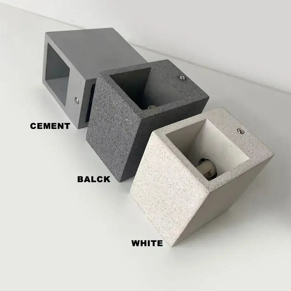 Modern square gray cement wall lamp kitchen concrete sconce