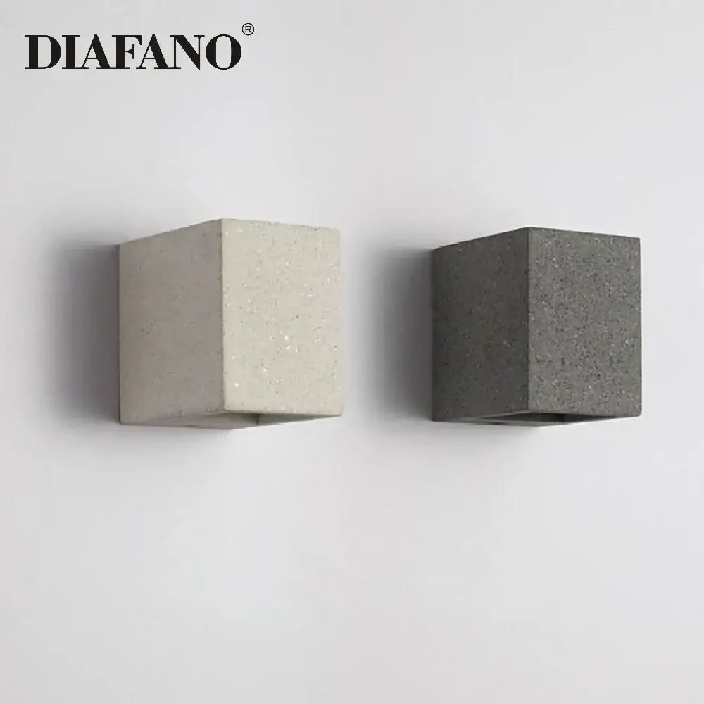Modern square gray cement wall lamp kitchen concrete sconce