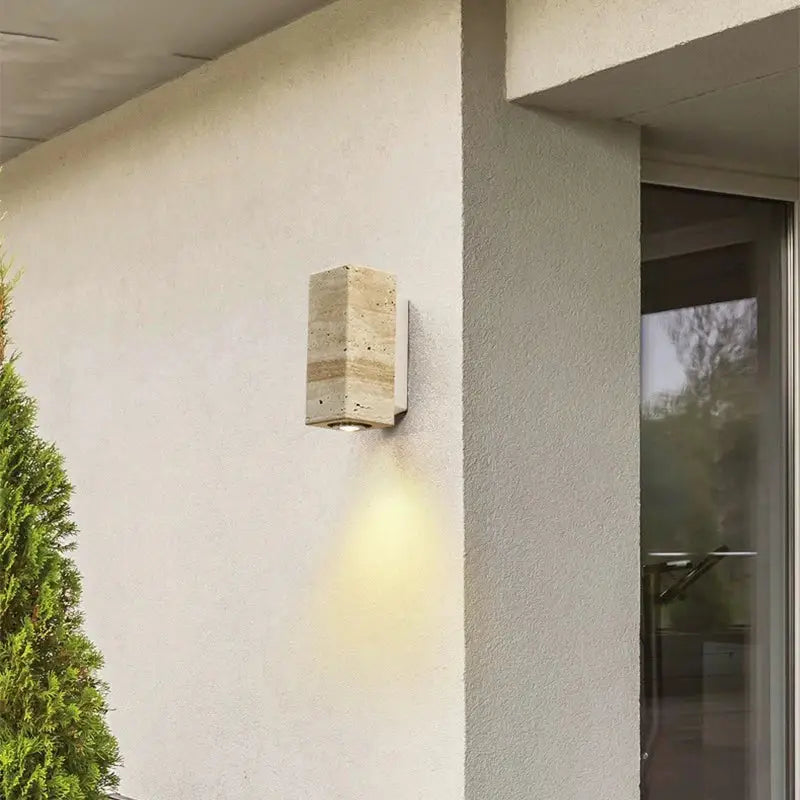 DecorBites™ Cave Stone Outdoor Wall Lamp: Waterproof Yellow Light for Bedroom, Courtyard, Balcony Garden