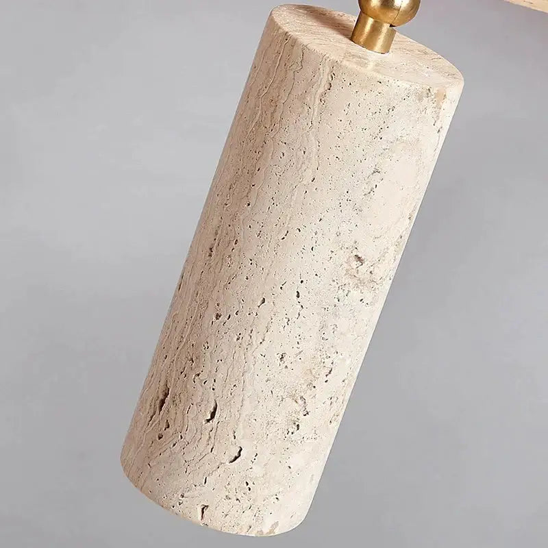 Modern stone & wood 3-head led ceiling spotlight for living room