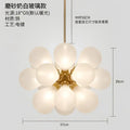 Modern teal and gold glass bubble hanging pendant light dining room