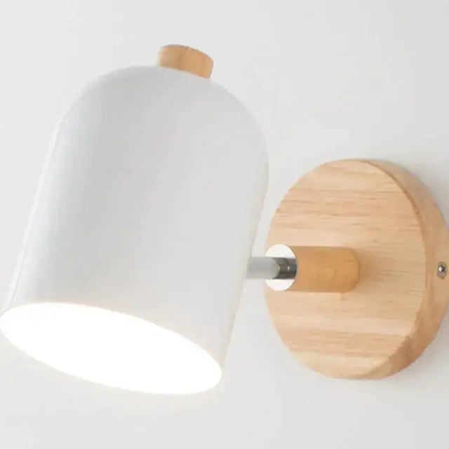 Modern teal and wood wall lamp bedroom sconce
