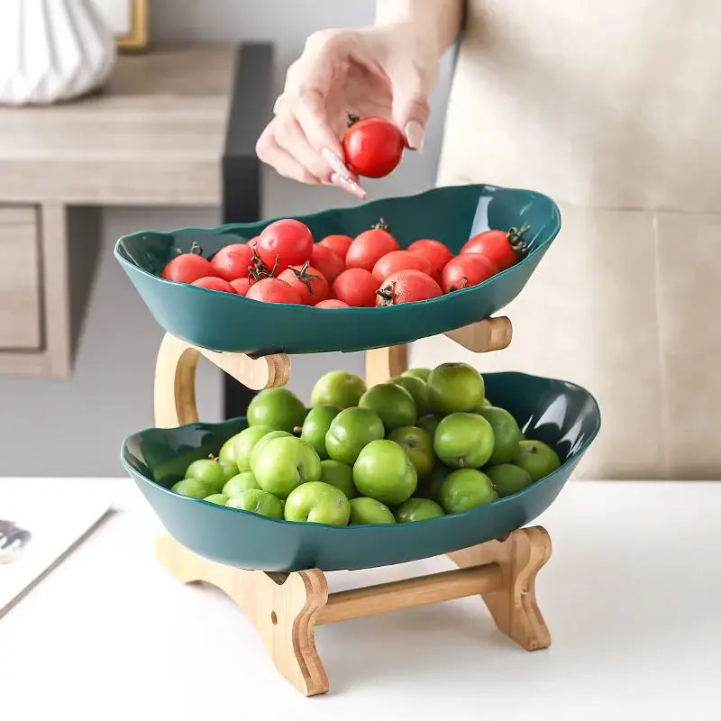 DecorBites™ 2/3 Layer Table Plates Dinnerware Fruit Bowl Salad Cake Stand Plate Bowl