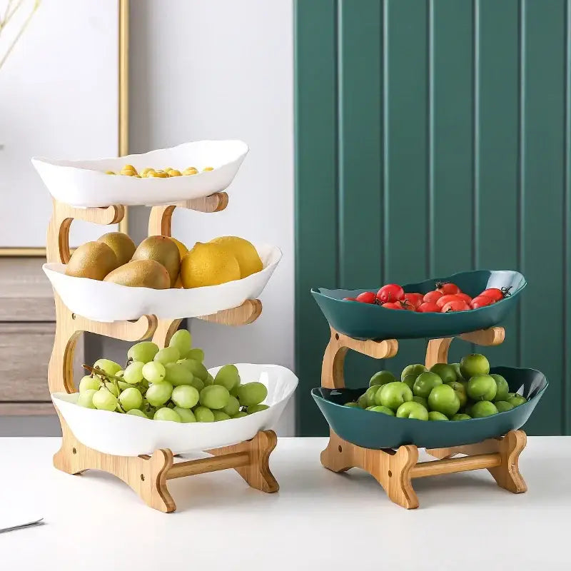 DecorBites™ 2/3 Layer Table Plates Dinnerware Fruit Bowl Salad Cake Stand Plate Bowl
