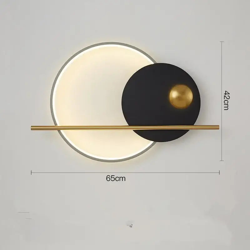 Modern terracotta and black decorbites circular wall lamp bedroom light