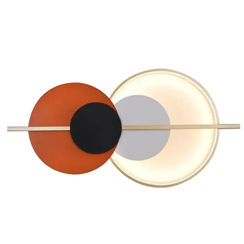 Modern terracotta and black decorbites circular wall lamp bedroom light