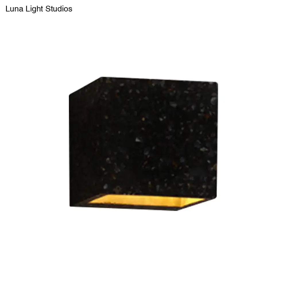Modern terrazzo square wall light bedroom e26 e27 speckled sconce