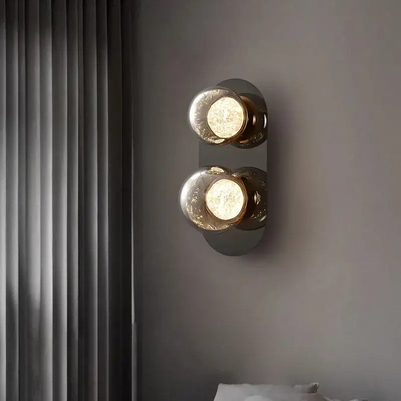 Modern textured glass ball sconce lamp for bedroom aisle decor