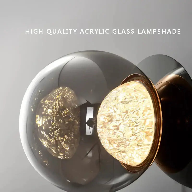 Modern textured glass ball sconce lamp for bedroom aisle decor