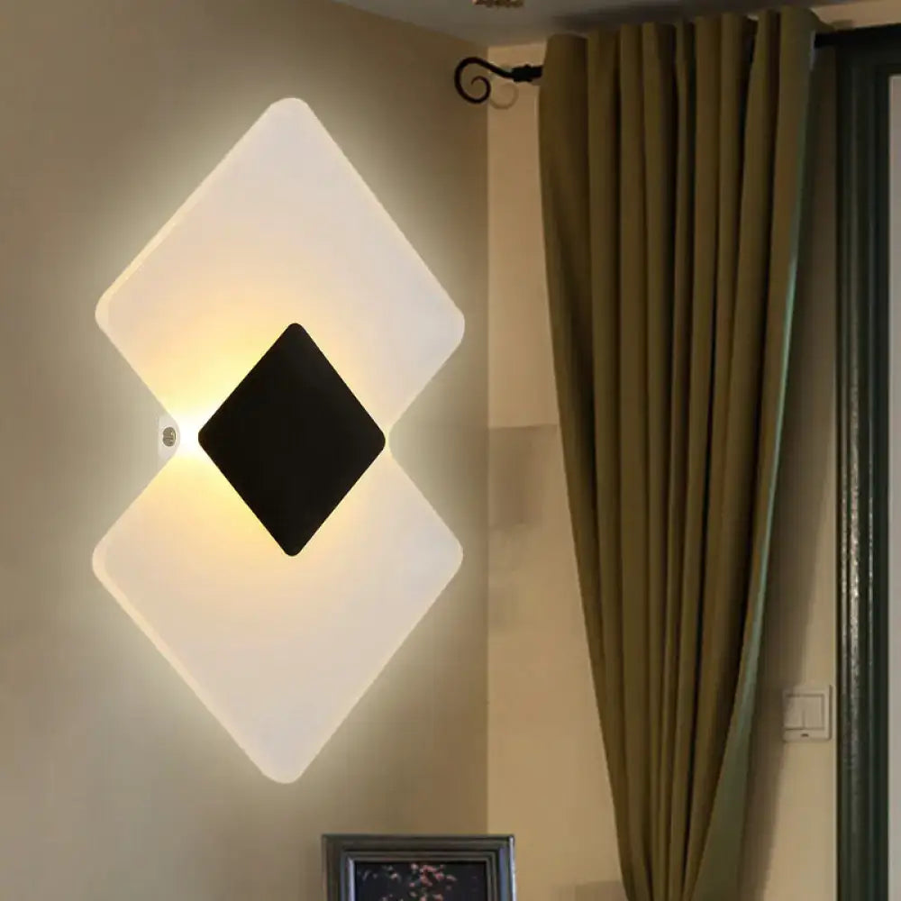 Modern textured silver & black led wall sconce bedroom direct wired