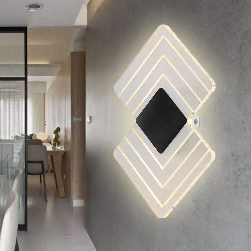 Modern textured silver & black led wall sconce bedroom direct wired