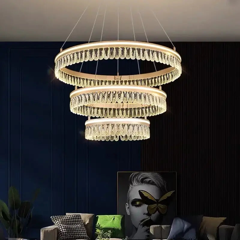 2024 DecorBites™ Modern Crystal LED Chandelier for Living & Dining Room Decor