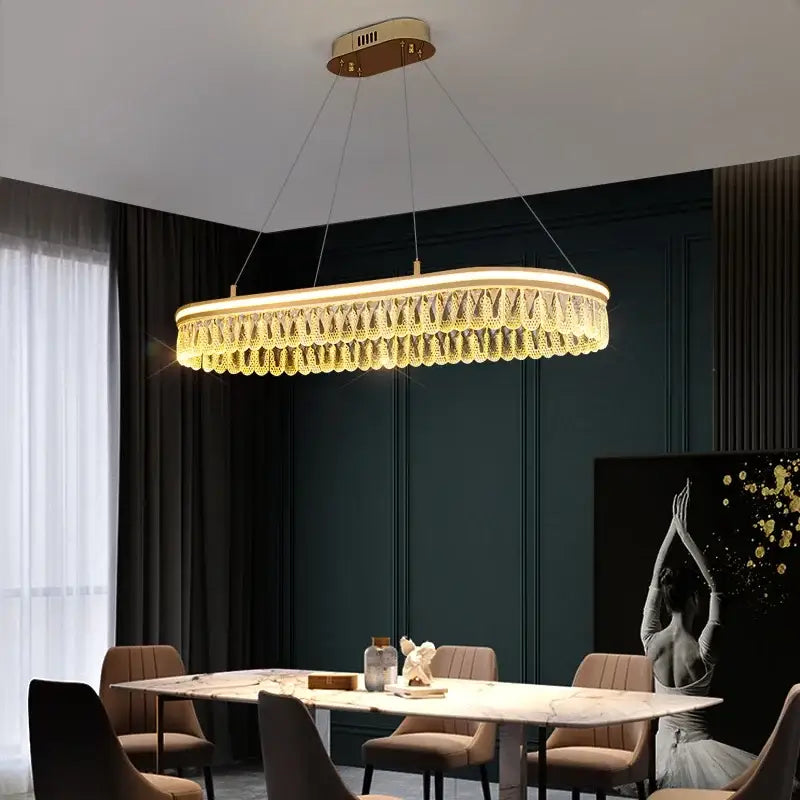 2024 DecorBites™ Modern Crystal LED Chandelier for Living & Dining Room Decor