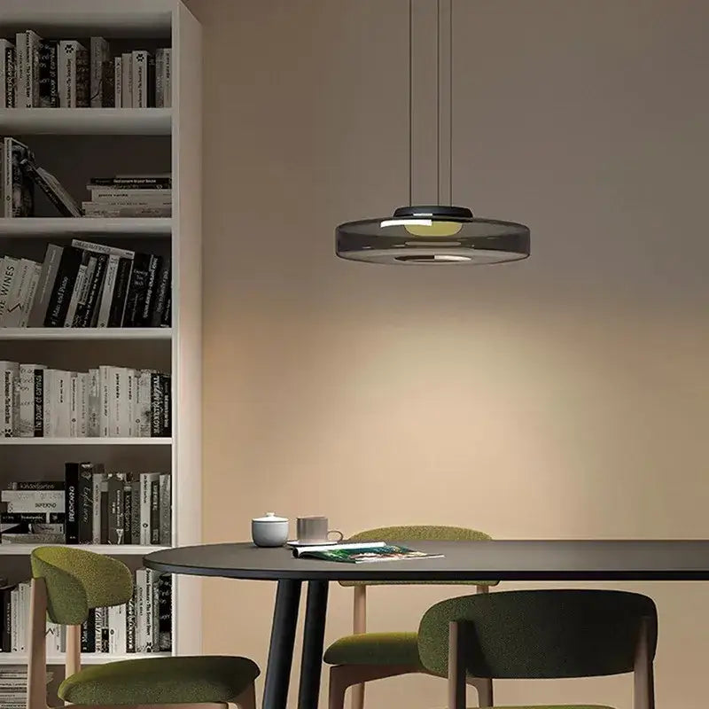 Modern tiered glass pendant light – kitchen island dining table