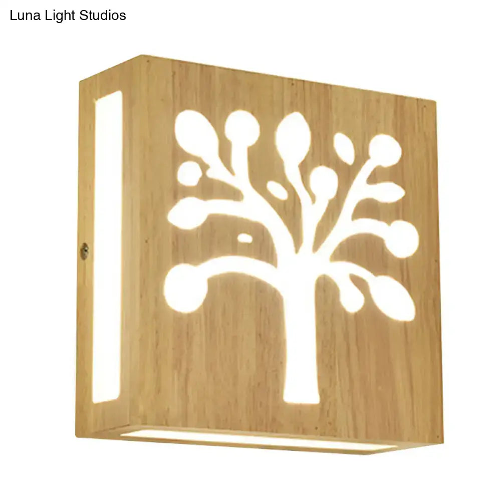 Modern tree pattern bamboo wall light bedroom direct wired electric
