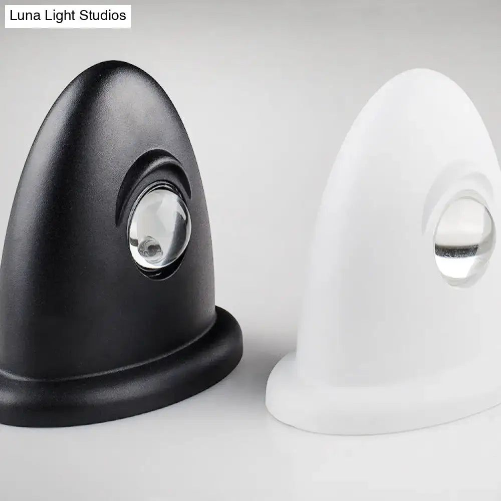 DecorBites™ LED Bedroom Wall Sconce Lamp with Contemporary Triangle Aluminum Shade and Black/White Finish in White/Warm Lighting