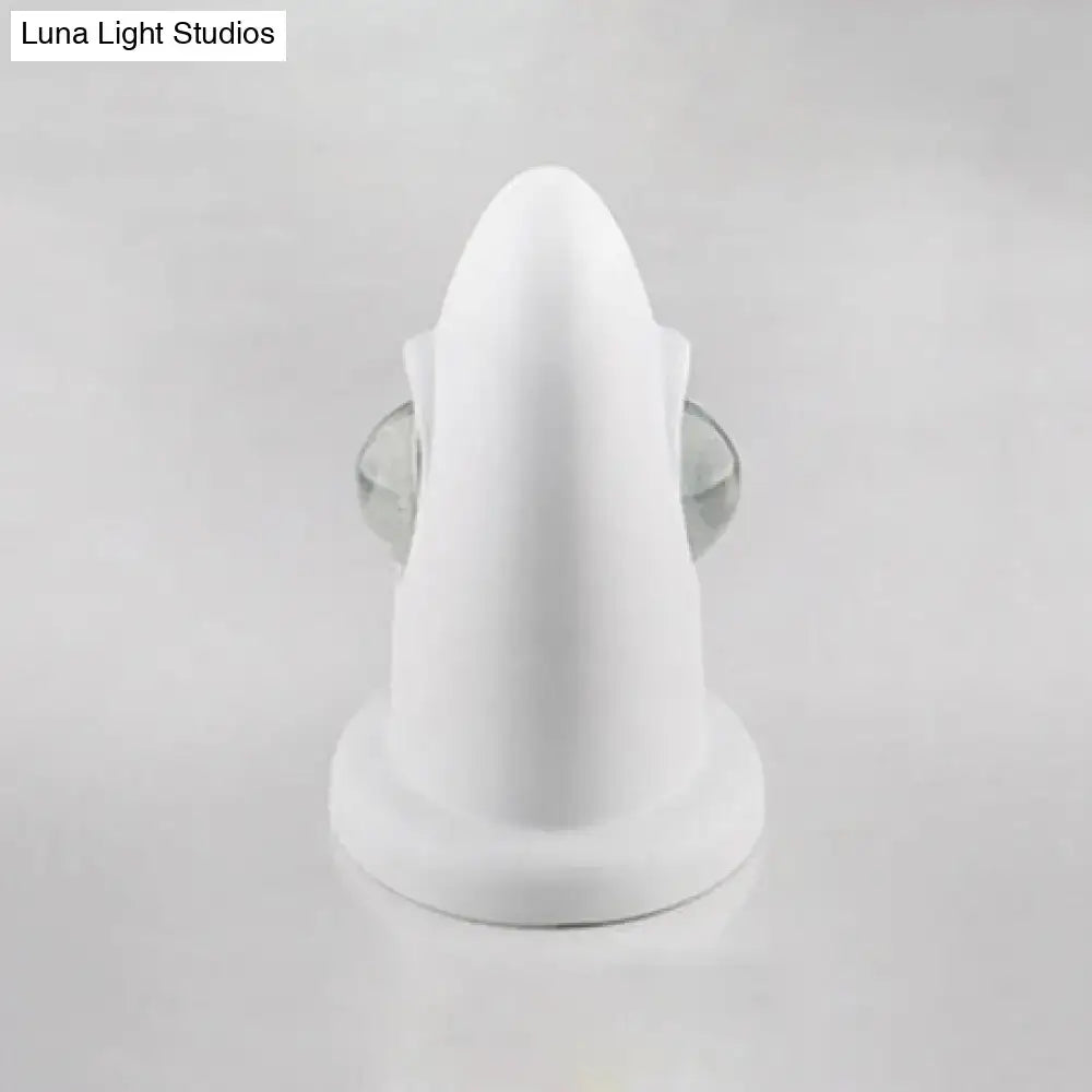 DecorBites™ LED Bedroom Wall Sconce Lamp with Contemporary Triangle Aluminum Shade and Black/White Finish in White/Warm Lighting