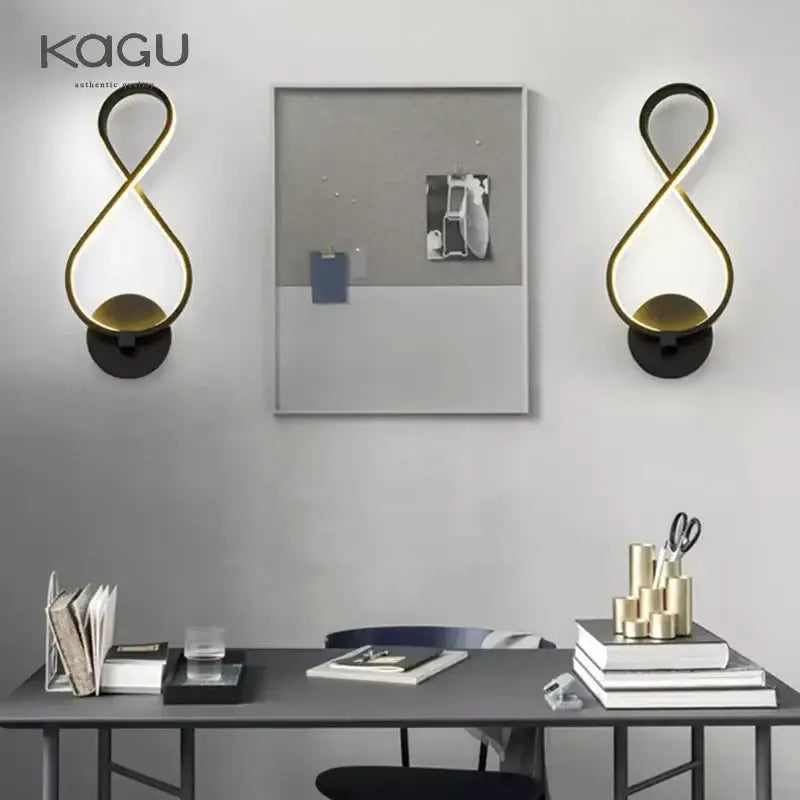 DecorBites™ LED Wall Lamps Modern Minimalist Bedroom Living Room Lighting Black White