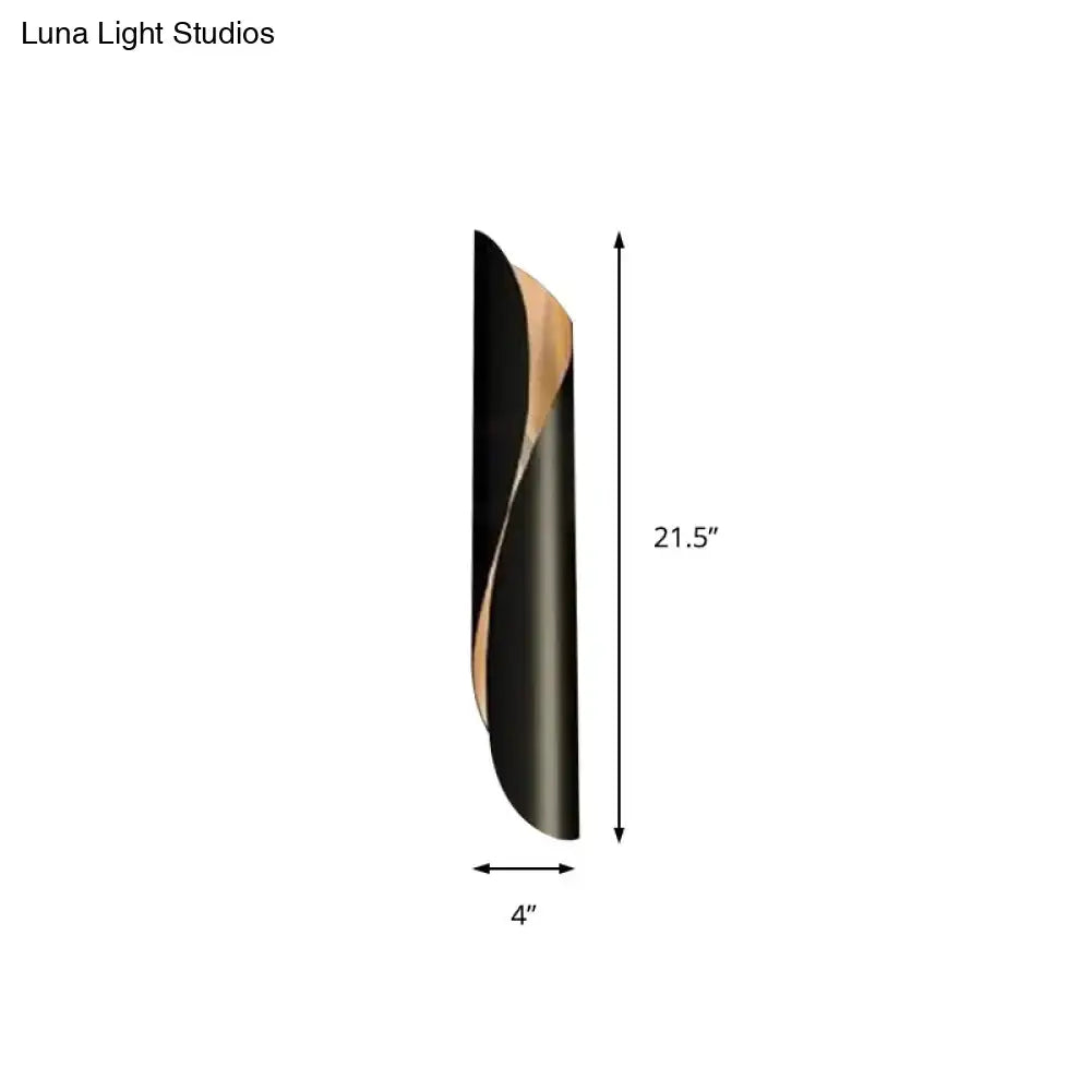 Modern twisted black & white wall lamp – bedroom 110v-120v sconce