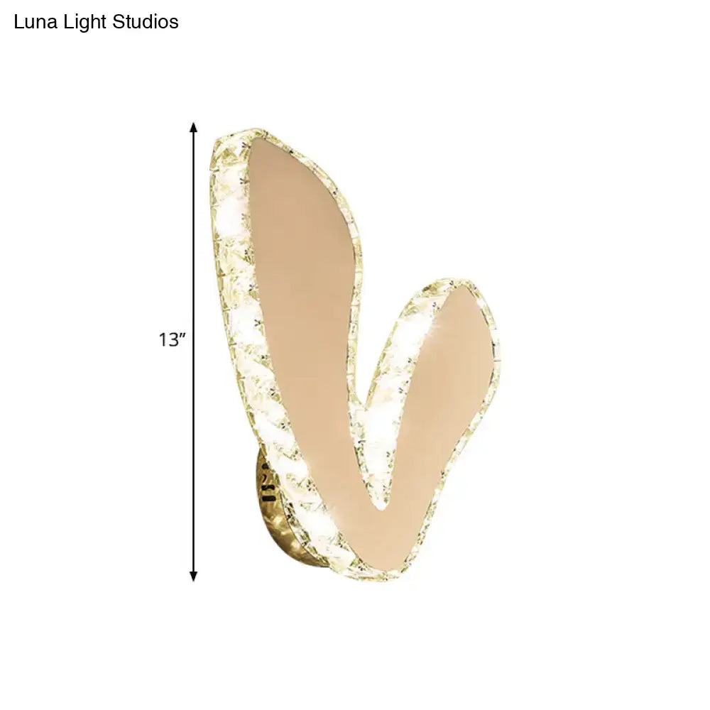 DecorBites™ V-Shape Crystal Block LED Wall Sconce in Chrome - Minimalist Flush Mount Lamp with Warm/White Light